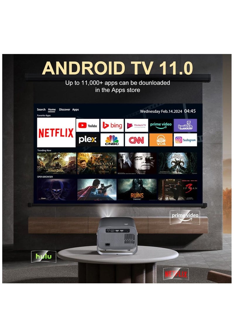 جهاز عرض LCD - يدعم 4K - يدعم 160 بوصة - جهاز عرض محمول مع جهاز تحكم عن بعد - واي فاي 5G وبلوتوث - التركيز الكهربائي - مسرح منزلي متنقل - جهاز عرض أفلام متوافق مع Android / iOS / Windows / TV Stick / PC - Image 5
