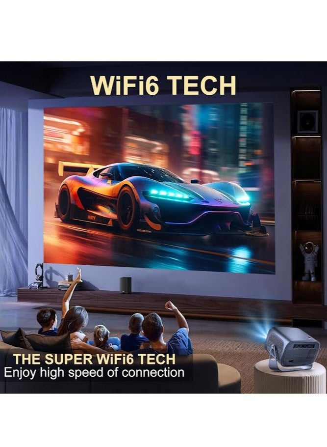 جهاز عرض LCD - يدعم 4K - يدعم 160 بوصة - جهاز عرض محمول مع جهاز تحكم عن بعد - واي فاي 5G وبلوتوث - التركيز الكهربائي - مسرح منزلي متنقل - جهاز عرض أفلام متوافق مع Android / iOS / Windows / TV Stick / PC - Image 3