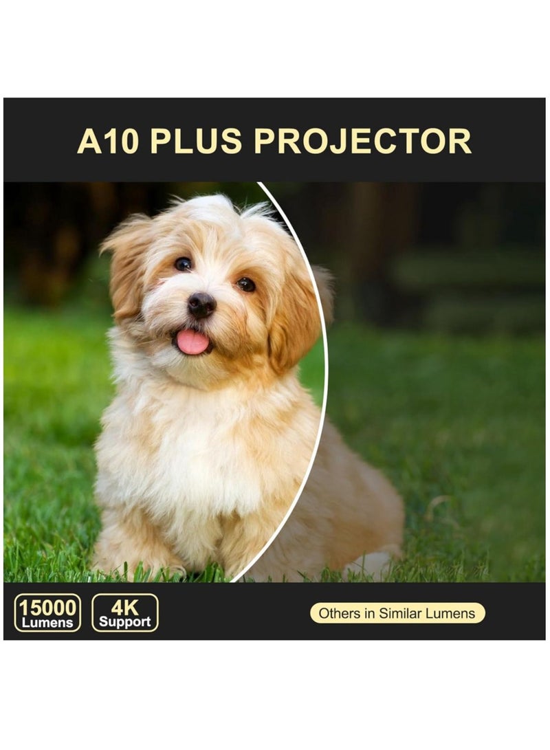 جهاز عرض LCD - يدعم 4K - يدعم 160 بوصة - جهاز عرض محمول مع جهاز تحكم عن بعد - واي فاي 5G وبلوتوث - التركيز الكهربائي - مسرح منزلي متنقل - جهاز عرض أفلام متوافق مع Android / iOS / Windows / TV Stick / PC - Image 4
