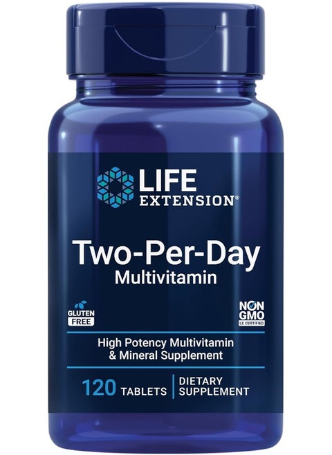 Two-Per-Day High Potency Multi-Vitamin & Mineral Supplement - 120 tablets