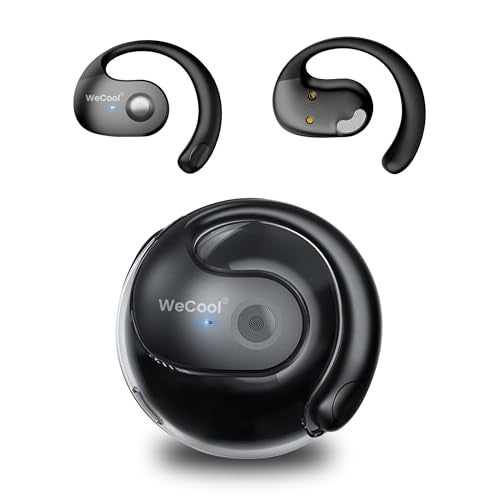 WeCool مون ووك ميني سماعات أذن مفتوحة جديدة لاسلكية مع تقليل ضوضاء المكالمات، 60H وقت تشغيل سماعات أذن Ows بتقنية Bluetooth 5.4 مع صوت بانورامي 360°، سماعات أذن آمنة بقيادة 16 مم مع ميكروفون، IP55 - Image 1