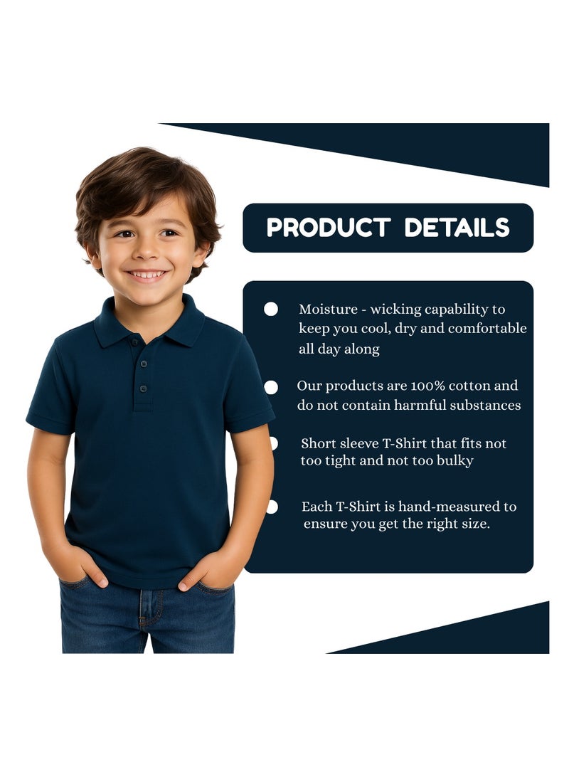 PRINTSHOP4ME Boys Kids Polo TShirt 230 GSM Pure Cotton Basic Colors - Image 3