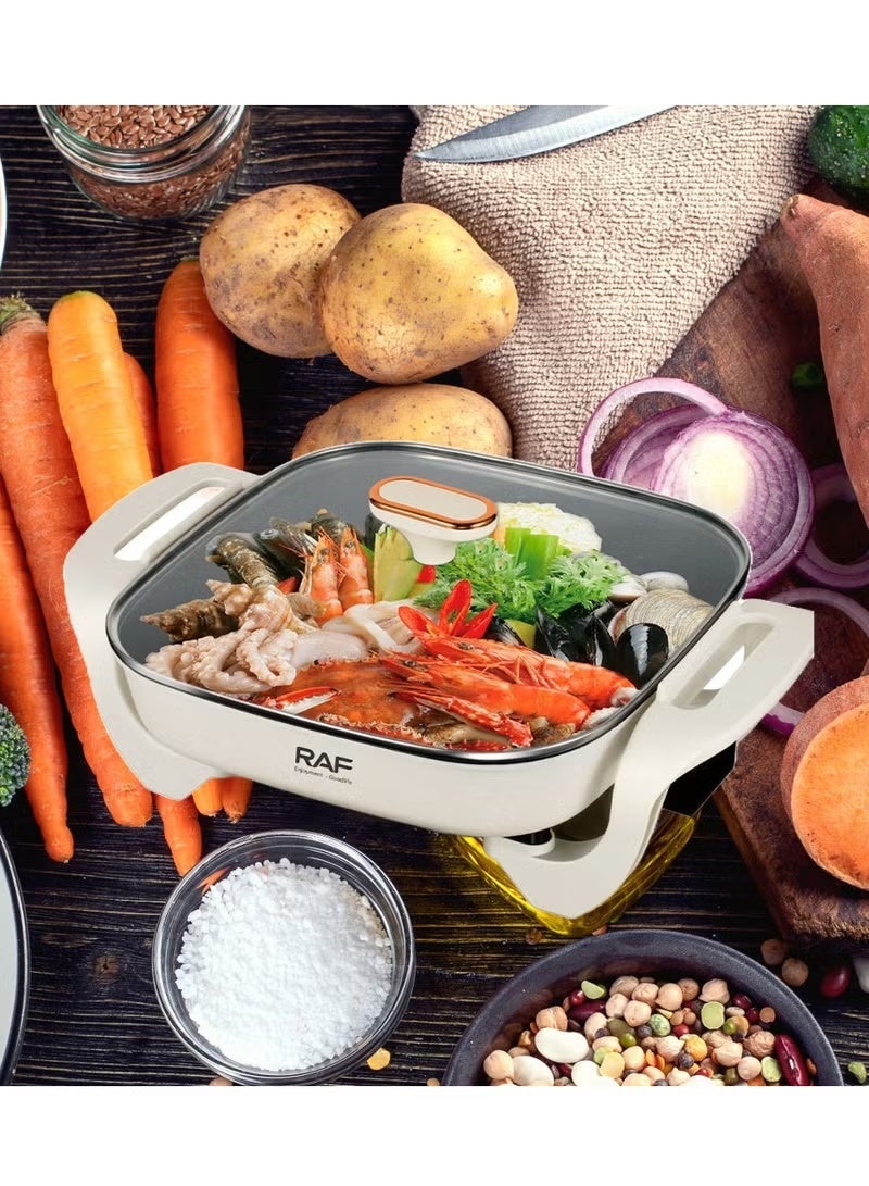 آر إيه أف مقبض كهربائي متعدد الوظائف للتحكم 1200 واط 5 لتر طلاء غير لاصق وعاء ساخن كهربائي - Image 3