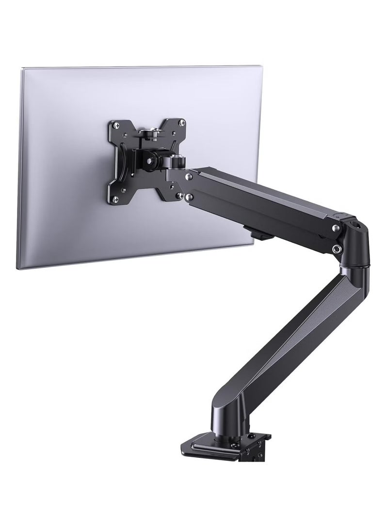 TIGER Single Monitor Mount – Gas Spring Monitor Arm with Full Motion, Adjustable Mount, VESA Bracket, Fits 17 to 27 Inch Monitors, Holds up to 14.3 lbs – Ergonomic Desk Mount for Home & Office  - Image 1
