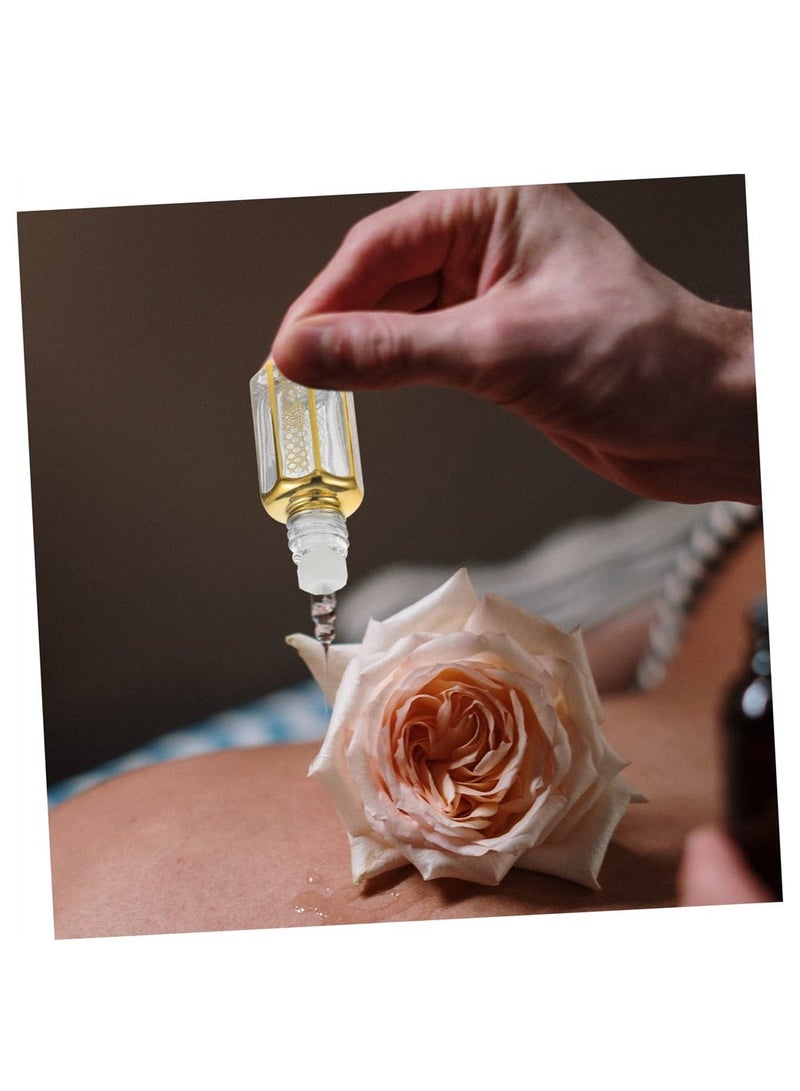 Essential Oil Bottling 3PCS Crystal Glass Roller Bottle Metal Trim Mini Spray Bottles Clear Container Empty Sub Bottle Refillable Perfume Bottles Empty Vintage Glass Perfume Bottle - Image 3