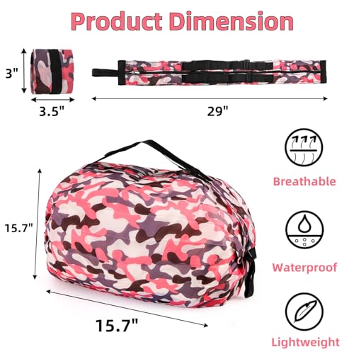 Jowgut 6 Pack Foldable Bag with Zipper, Reusable Shopping Bags, Large Capacity Grocery Tote Bag with Adjustable Strap, Compact Washable Oxford Cloth Travel Duffel Bag for Shopping, Gym,Camping - Image 2