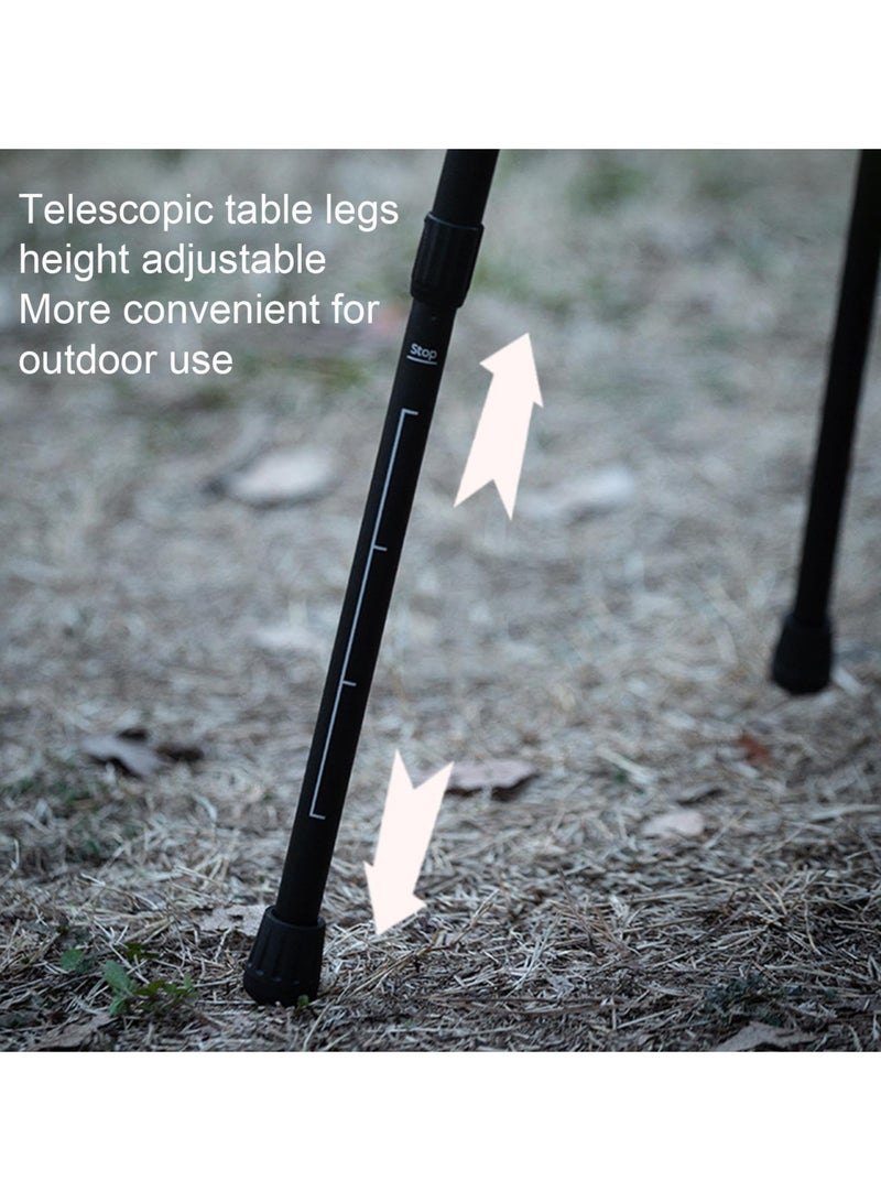 شو وو طاولة تخييم محمولة قابلة للطي مع حقيبة تخزين، طاولة تخييم قابلة للسحب، طاولة تخييم من سبائك الألومنيوم، طاولة شواء، طاولة خارجية قابلة للطي للاستخدام الداخلي والخارجي - Image 5