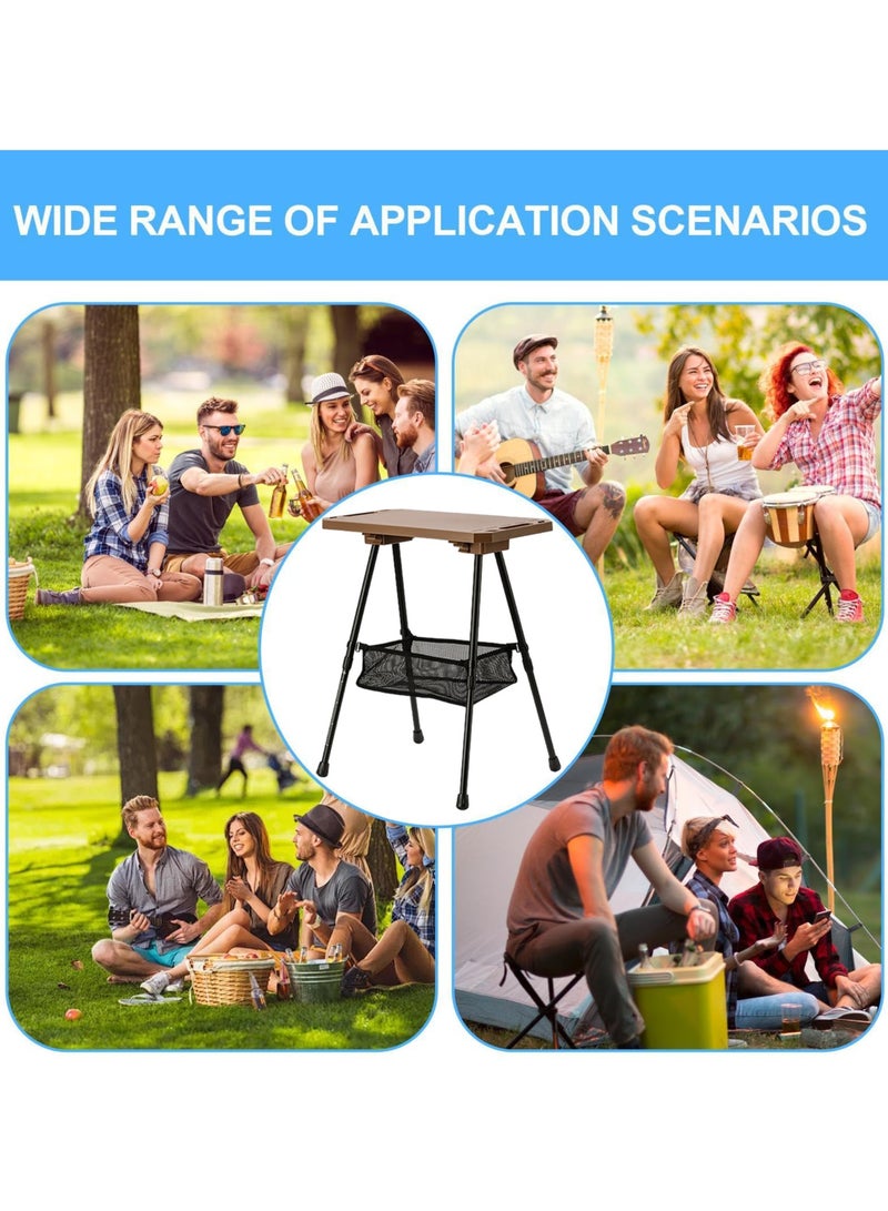 شو وو طاولة تخييم محمولة قابلة للطي مع حقيبة تخزين، طاولة تخييم قابلة للسحب، طاولة تخييم من سبائك الألومنيوم، طاولة شواء، طاولة خارجية قابلة للطي للاستخدام الداخلي والخارجي - Image 3