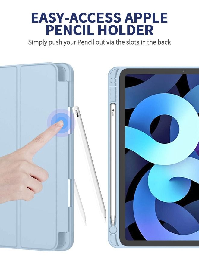GROIC حافظة iPad Air الجيل الخامس / الرابع مقاس 10.9 بوصة (2022/2020)، حافظة iPad Pro مقاس 11 بوصة مع غطاء خلفي شفاف مقاوم للصدمات [حامل أقلام مدمج، خاصية النوم/الاستيقاظ التلقائي، حماية الكاميرا، دعم قلم Apple Pencil - Image 3