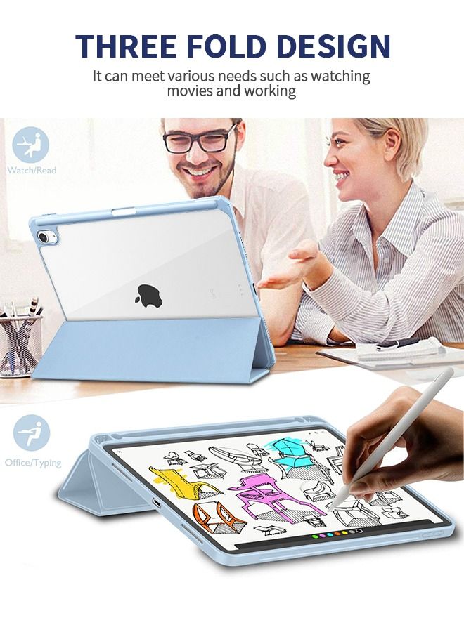 GROIC حافظة iPad Air الجيل الخامس / الرابع مقاس 10.9 بوصة (2022/2020)، حافظة iPad Pro مقاس 11 بوصة مع غطاء خلفي شفاف مقاوم للصدمات [حامل أقلام مدمج، خاصية النوم/الاستيقاظ التلقائي، حماية الكاميرا، دعم قلم Apple Pencil - Image 5