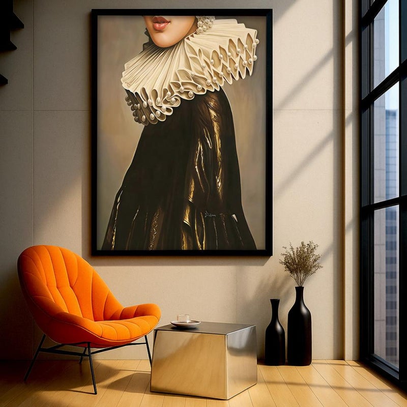 Marktna Girl Design Canvas Painting with Hollow Frame (120x80) 1 Piece - Image 1