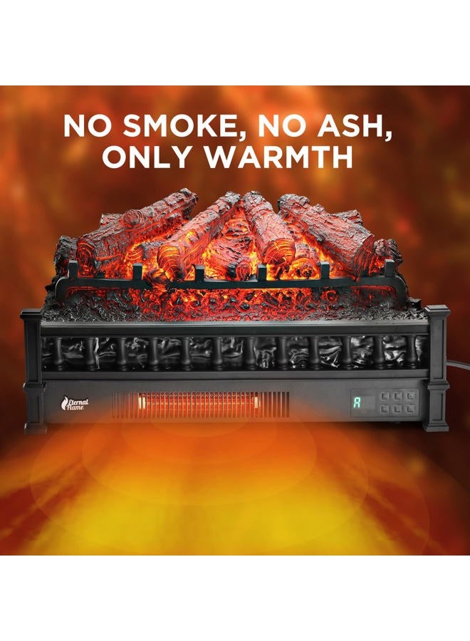 TURBRO Eternal Flame 26-Inch Infrared Quartz Electric Fireplace Log Heater, Realistic Pinewood Logs, Adjustable Flame Colors, Remote Control, Thermostat, Timer, EF26-PB, 1500W - Image 3