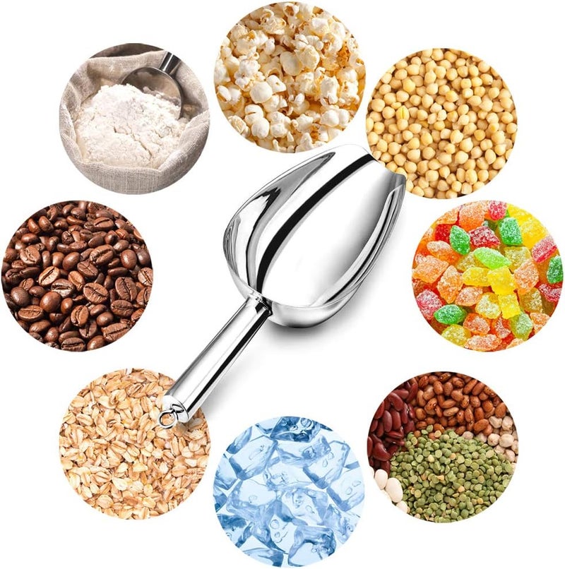 TeamFar Stainless Steel Ice Scoop, Small Metal Food Candy Scoop for Kitchen Bar Party Wedding - 5 Ounces - Image 4
