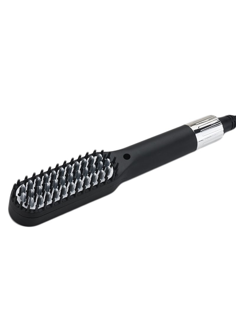 general Men’s Hair Straightener Brush Beard Grooming Comb Anti-static Hair Care Wet Dry Use UK Plug Portable Styling Tool - Image 2