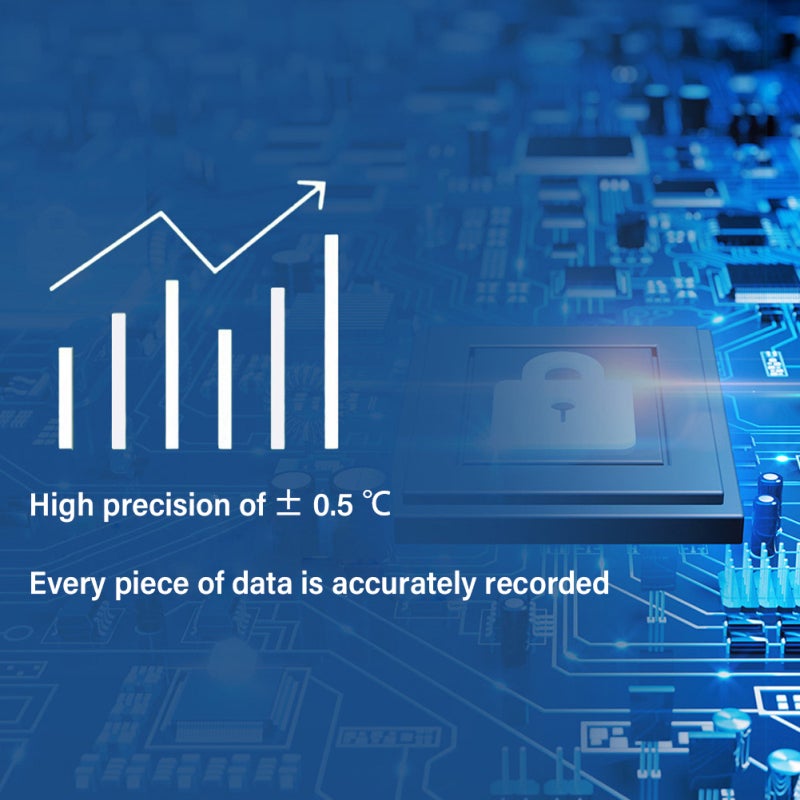 Temperature Sensor: Blue, ±0.5 ℃ High Precision, 20000 Data Storage - One-Button Operation USB Temperature Data Logger for Cold Chain Logistics, Food, Medicine Industries - Image 4
