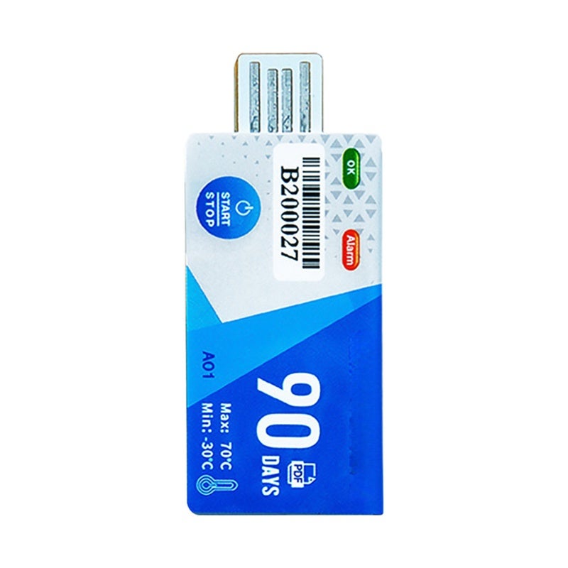 Temperature Sensor: Blue, ±0.5 ℃ High Precision, 20000 Data Storage - One-Button Operation USB Temperature Data Logger for Cold Chain Logistics, Food, Medicine Industries - Image 1