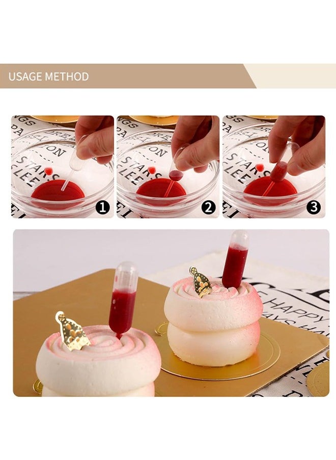 HY 200pcs 4ml Cupcake Pipettes, Mini Disposable Transfer Pipettes Squeeze Dropper Liquid Injector Pipettes for Jam, Strawberries, Cupcake, Chocolate, Birthday Party and Holiday Decoration  - Image 4
