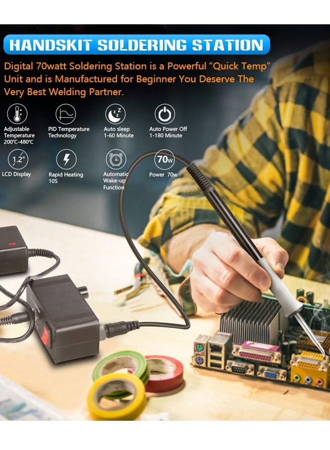 HANDSKIT T12 Mini OLED Digital Soldering Station with Electronic Soldering Iron Tip - Image 3