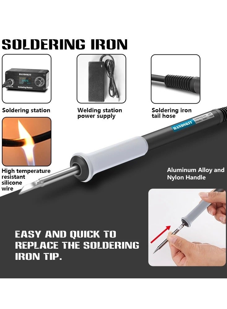HANDSKIT T12 Mini OLED Digital Soldering Station with Electronic Soldering Iron Tip - Image 4