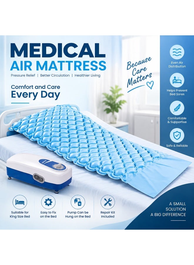  جرانزيا مرتبة طبية هوائية احترافية Granzia Aerowave Padotrix بنظام خلايا الهواء المتتابعة لتوزيع الضغط بشكل متساوي مع 17 خلية داعمة ومضخة هواء عالية الأداء وتصميم مقاوم للماء مناسب للسرير الكبير والرعاية اليومية طويلة المدى بضمان سنتين - Image 3