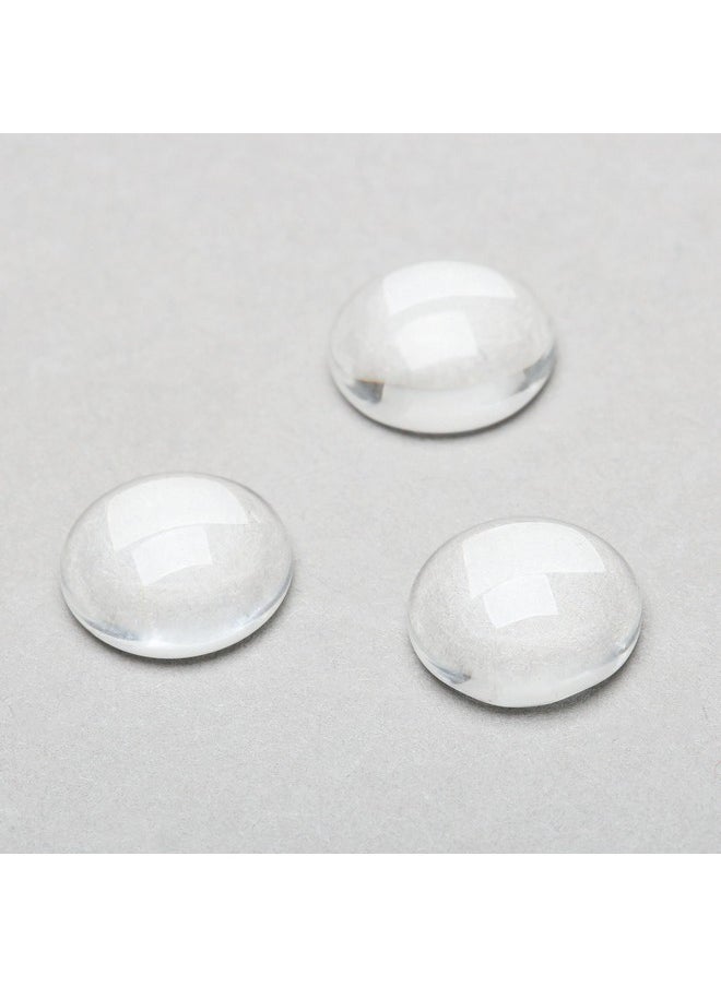 Dophee Glass Cabochons Dome Tiles, 100Pcs 12Mm, Thickness 3.8Mm, Clear Round Flat Back Dome Cabochons Set For Diy Craft Photo Charms, Cameo Pendants, Rings, Necklace And Jewelry Making 