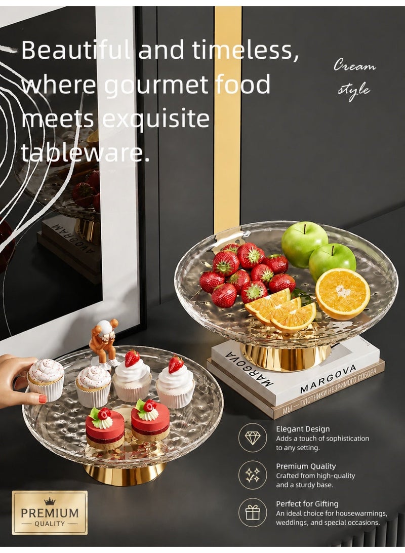 nehem 6 PCS Clear Serving Tray, Serving Plate, Elegant Polka Dot Pattern Clear Trays, Spill-Proof Tray, Decorative Serving Tray for Candy, Fruit, Nuts & Desserts - Image 5