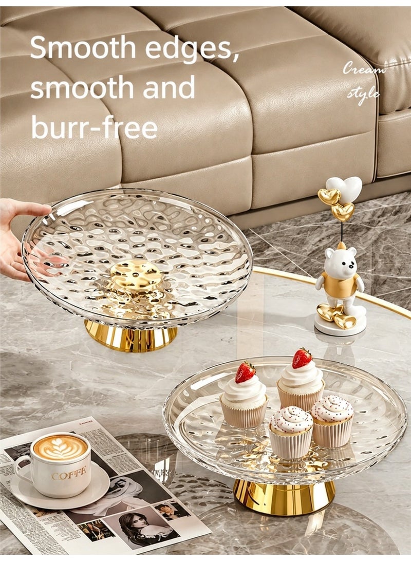 nehem 6 PCS Clear Serving Tray, Serving Plate, Elegant Polka Dot Pattern Clear Trays, Spill-Proof Tray, Decorative Serving Tray for Candy, Fruit, Nuts & Desserts - Image 4