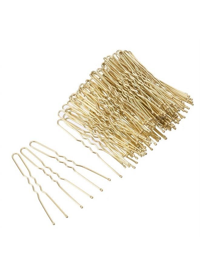 TsMADDTs U Shaped Hair Pins,TsMADDTs 100 Pcs Blonde Bun Hair Pins for Women Girls with Box (Golden 2.4 inch)  - Image 3