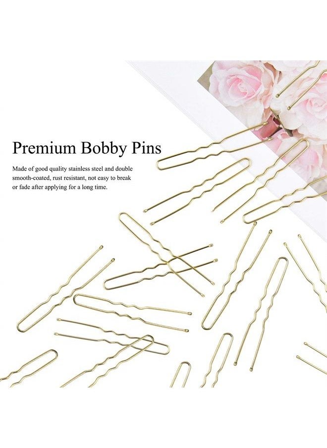 TsMADDTs U Shaped Hair Pins,TsMADDTs 100 Pcs Blonde Bun Hair Pins for Women Girls with Box (Golden 2.4 inch)  - Image 2