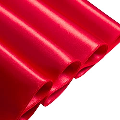 Counfeisly 1 Pack Square Satin Table Cover Silkly Soft Table Cloth Satin Dining Table Cloths for Wedding Banquet Table Decoration Dining Room Indoor and Outdoor Use 52 x 52 Inches Red - Image 3