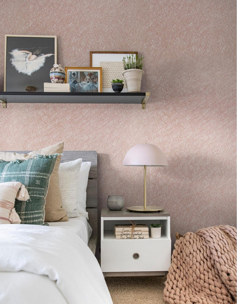 GloryTik Pink Silk Peel and Stick Wallpaper Textured Contact Paper Self Adhesive Removable Thicken Wall Paper for Bedroom Walls Cabinet Decoration Vinyl Rolls 17.3"X118" - Image 3