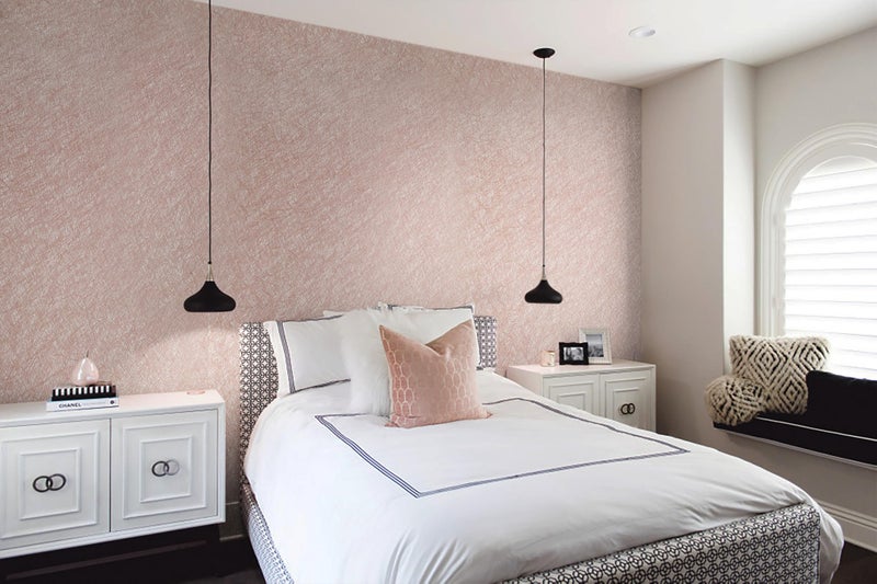 GloryTik Pink Silk Peel and Stick Wallpaper Textured Contact Paper Self Adhesive Removable Thicken Wall Paper for Bedroom Walls Cabinet Decoration Vinyl Rolls 17.3"X118" - Image 4