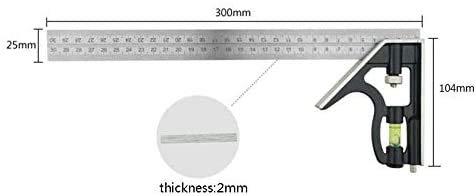 Cute Critters 12-Inch Combination Square, Universal Adjustable Metric Stainless Steel Multifunctional Combination Try Square Set Right Angle Ruler Measurement Tools - Image 3