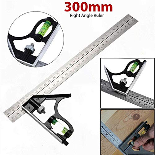 Cute Critters 12-Inch Combination Square, Universal Adjustable Metric Stainless Steel Multifunctional Combination Try Square Set Right Angle Ruler Measurement Tools - Image 4
