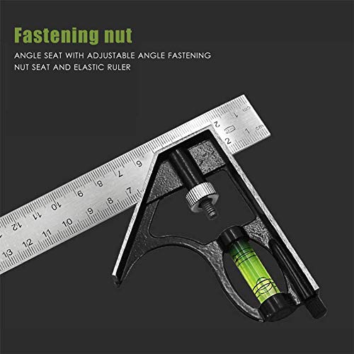 Cute Critters 12-Inch Combination Square, Universal Adjustable Metric Stainless Steel Multifunctional Combination Try Square Set Right Angle Ruler Measurement Tools - Image 2