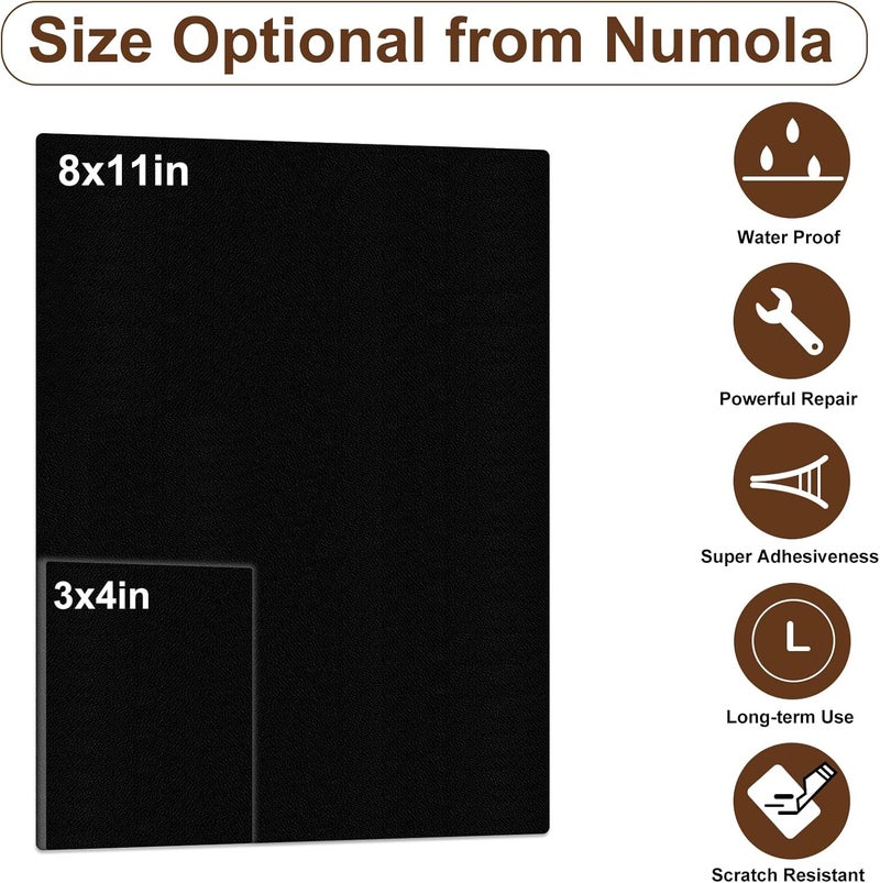 Numola Leather Repair Patch 8×11 inch Self-Adhesive Leather Repair Tape, Scratch/Holes Vinyl Repair Kit for Couch, Car Seat, Sofas, DIY Furniture Upholstery, Chair, Jackets, First-aid (Black) - Image 2
