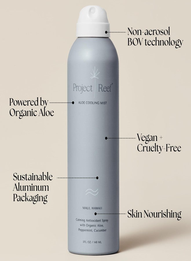 Project Reef Non-Aerosol Aloe Cooling Mist – Vegan, Ocean Friendly & Hydrating After-Sun Spray with Organic Aloe Vera, Peppermint & Cucumber – Natural Sunburn Relief & Daily Skin Refreshment, 5 fl oz - Image 2
