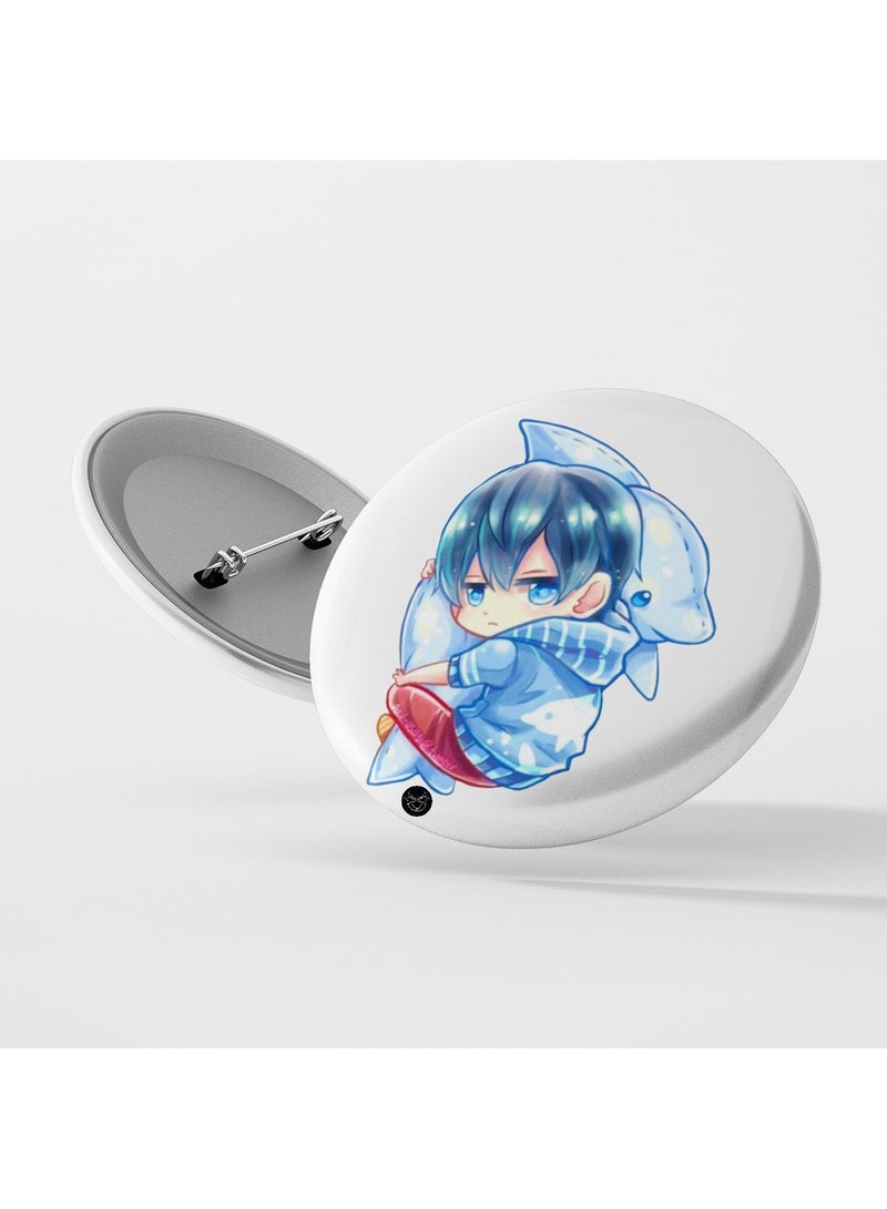 Brooch with anime design print