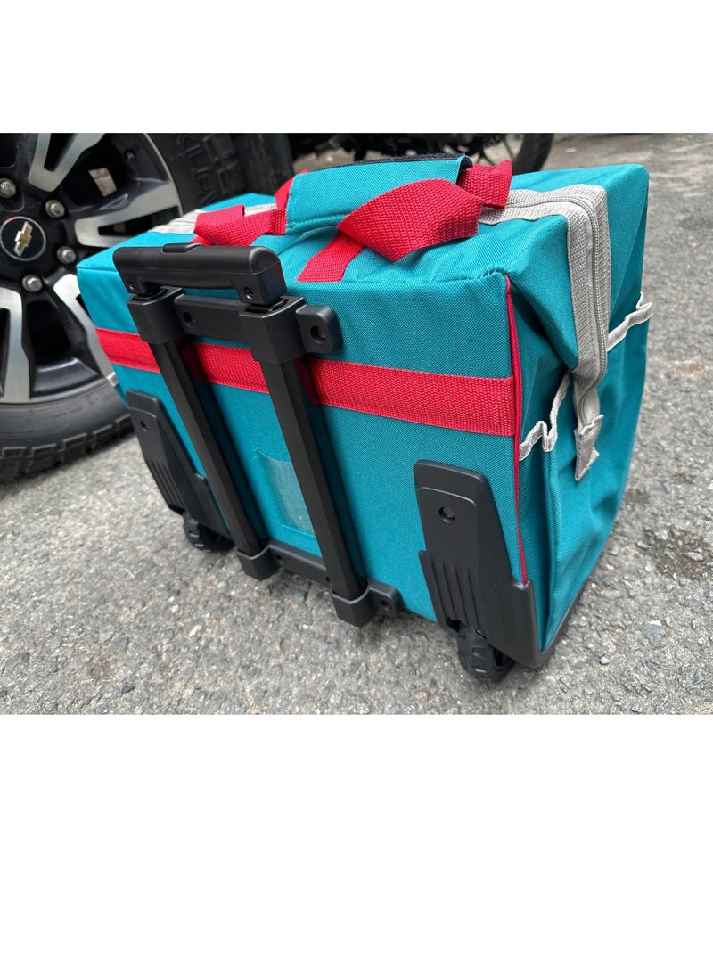 TOTAL Total 20-Inch Rolling Rigid Tool Bag – THRRTB2012 – Heavy-Duty Tool Storage with Telescopic Handle & Wheels, 19 Pockets, Rigid Frame – Ideal for Electricians, Contractors & DIY Use  - Image 2