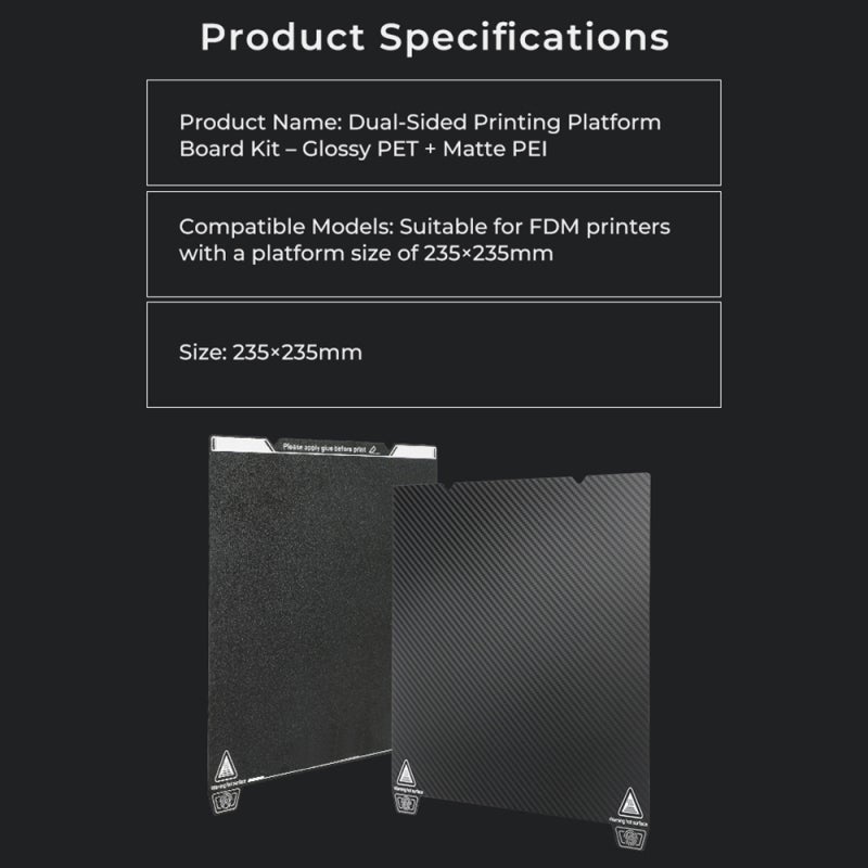 Creality 3D Creality 235x235mm Dual-Sided Printing Platform Board Kit（ Glossy PET + Coated PEI） with Strong Magnetic Adhesion Stable Molding and Easy Demolding - Image 2