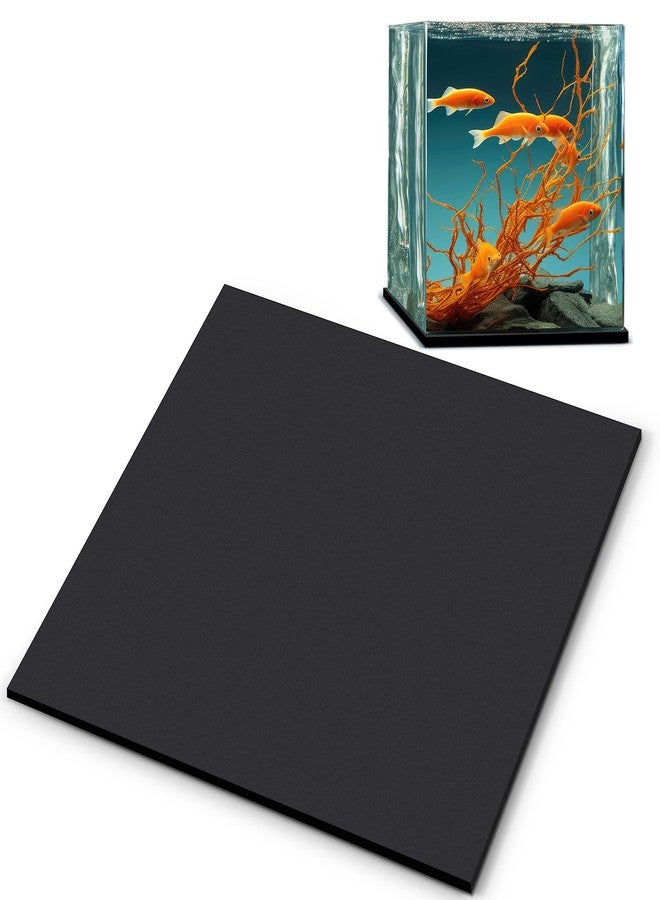 Pangda 1 Pcs 12 x 12 Inch Aquarium Fish Self Leveling Mat for Under Tank 5mm Thick Foam Compressible Neoprene Mat with Adhesive Backing Shockproof Waterproof Easy to Cut Stability, Black - Image 1