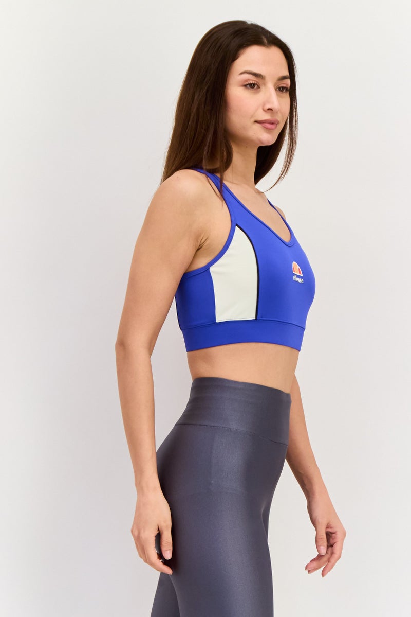 Ellesse سوتيان رياضي غير مبطن بشعار العلامة التجارية للنساء، أزرق - Image 3