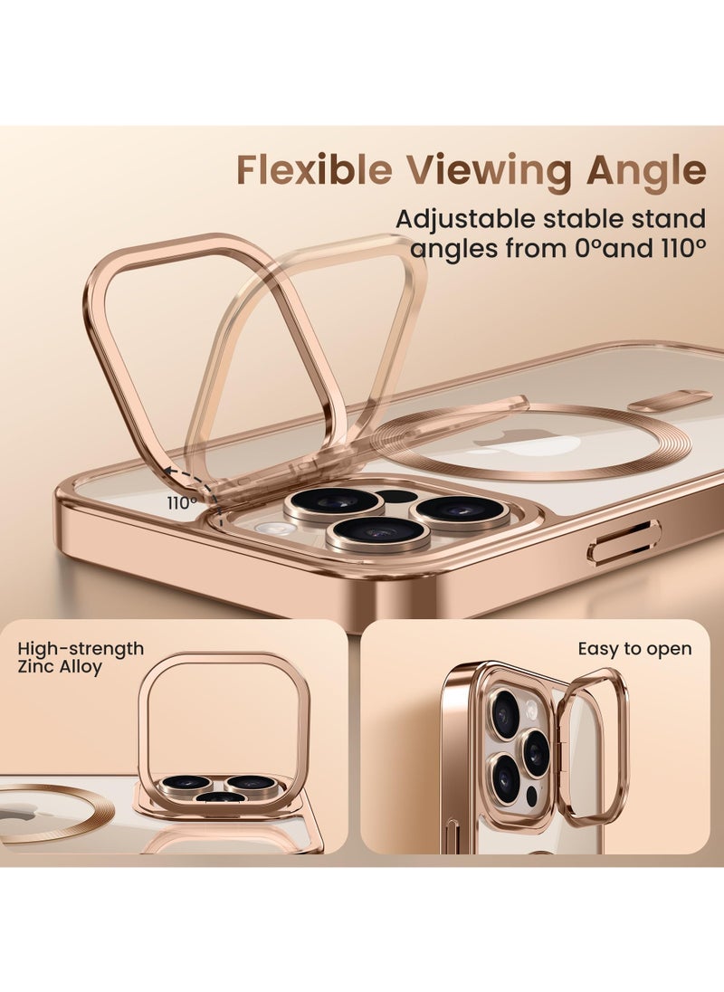 GolbinBox For iPhone 16 Pro Magnetic Phone Case with Holder [Compatible with MagSafe] [Camera Control Capture Button] [16FT Premium Drop Protection] Shockproof Ultra-Thin Phone Case 6.3 Inch Pink  - Image 3