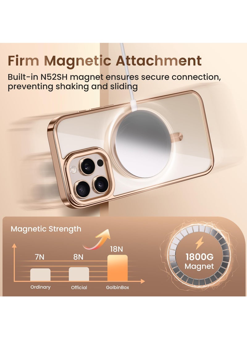 GolbinBox For iPhone 16 Pro Magnetic Phone Case with Holder [Compatible with MagSafe] [Camera Control Capture Button] [16FT Premium Drop Protection] Shockproof Ultra-Thin Phone Case 6.3 Inch Pink  - Image 4