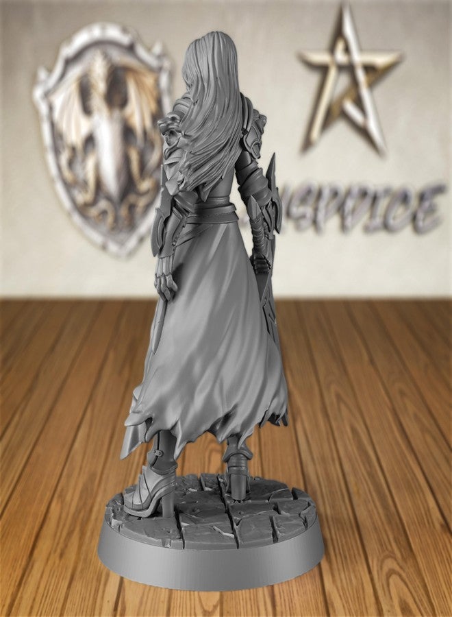 AUSPDICE Fighter 28mm DND Miniature, Lydia The Lioness Paladin for D&D and Board Games Female Figure Ideal for TTRPG Players - Image 4