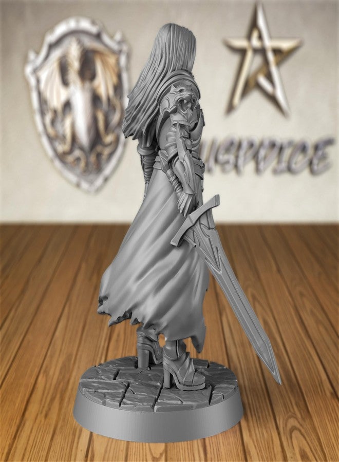 AUSPDICE Fighter 28mm DND Miniature, Lydia The Lioness Paladin for D&D and Board Games Female Figure Ideal for TTRPG Players - Image 2