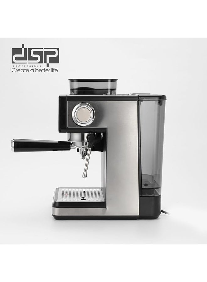 DSP Professional Coffee Machine Stainless Steel Home Use Espresso Coffee Maker 1.7L 20bar Espresso Coffee Maker 1350W with innovative 150g bean Grinding system KA3125 - Image 3