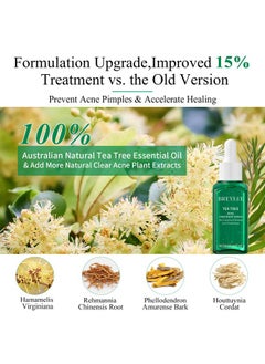 Breylee Tea Tree Oil Acne Serum, BREYLEE 2.0 Treatment Acne Prone Sensitive Skin Care Face Serum to Cystic Acne Scars, Redness Relief, Pimples Dark Spots Remove, Niacinamide Facial Moisturizer,17ml/0.6fl oz  - Image 3