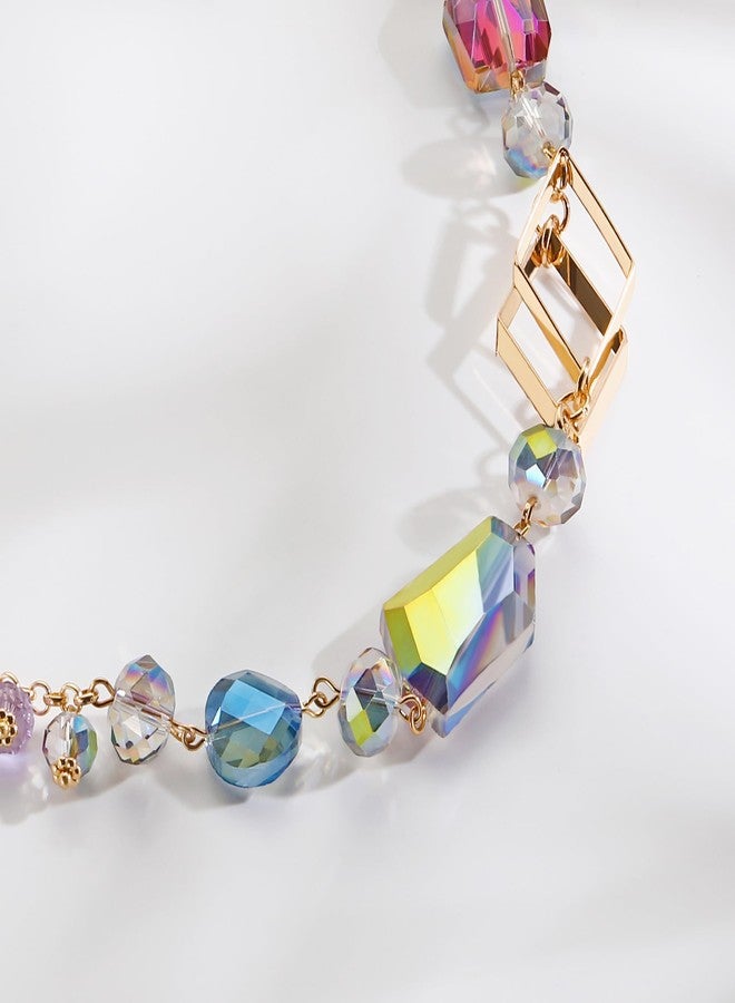 بوكار قلادة بوكار المميزة للنساء، قلادة عصرية مزينة بالخرز الكريستالي للنساء، قلادة أنيقة مصنوعة يدوياً، هدية مجوهرات (NK-10739-أرجواني) - Image 4