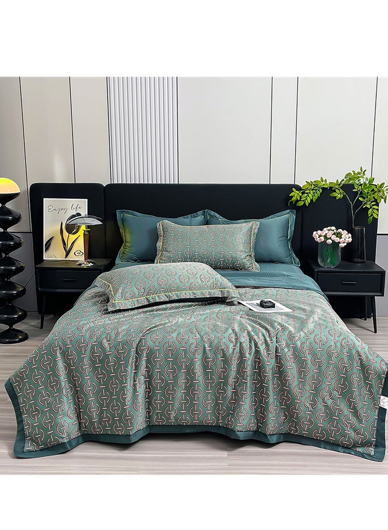 4pcs Summer quilt four-piece set light luxury and comfortable summer cool soft ice silk air-conditioned quilt  - Image 2